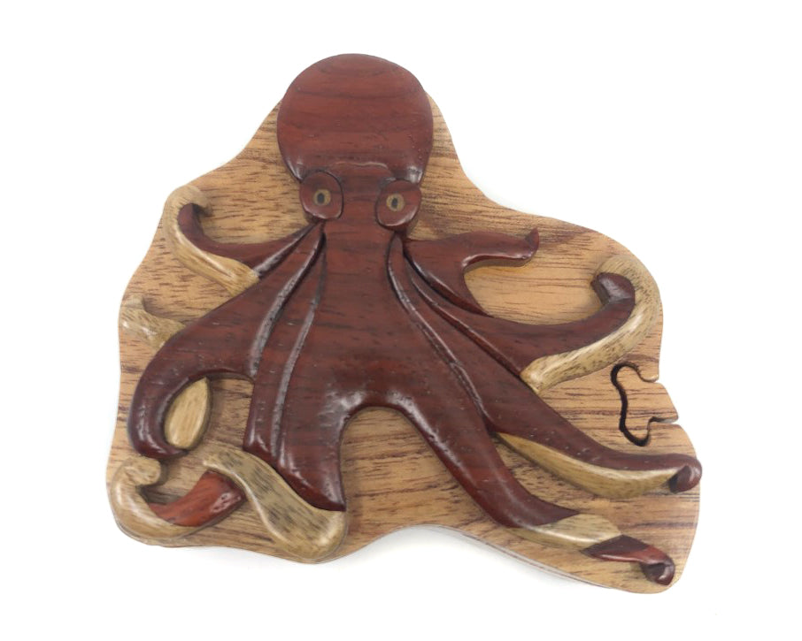 Puzzle Box- Wood, Octopus