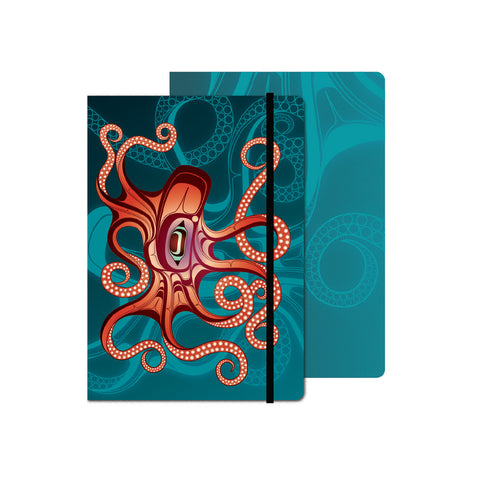 Journal- Octopus, Orange on Green