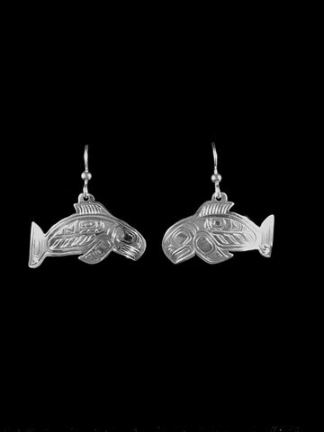 Earrings- L. Chilton, Silver, Salmon