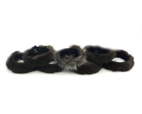 Bracelet- M. Gho: Sea Otter Fur & Leather w/Snap