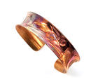 Bracelet- N. Galanin, Heat-Treated Copper, Concave, Raven, 3/4"