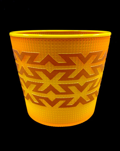 Glass Sculpture- P. Singletary: Basket, Amber/Yellow (C)