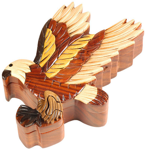 Puzzle Box- Wood, Flying Eagle