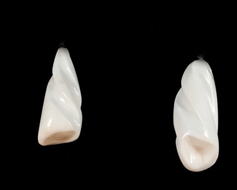 Pendant- Ivory, Tooth, Swirl, 2"