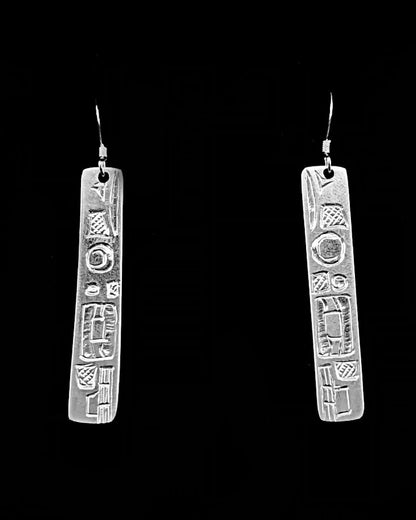 Earrings- T. Campbell, Silver, Bar, Various Animals
