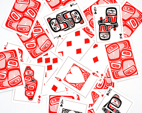 Playing Cards- Trickster, Formline, Red