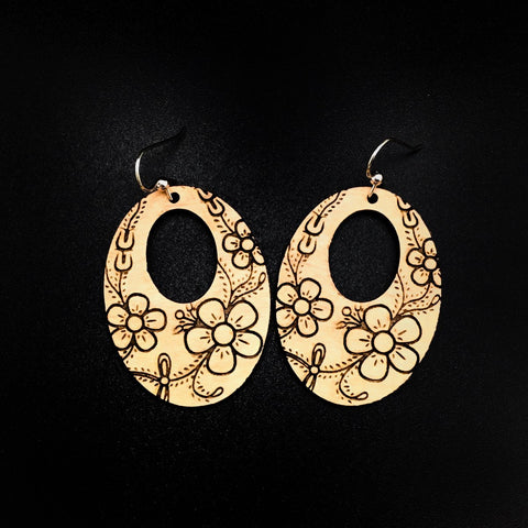 Floral Ovals Earrings- Trickster Co, Natural