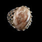Ring- Grant; Silver & Ivory, Long Crown, Size 6.5