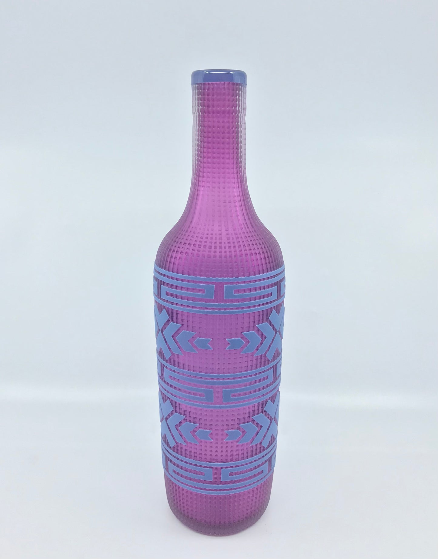 (C) Glass Sculpture - Singletary; "Bottle, Purple", 13" x 3"