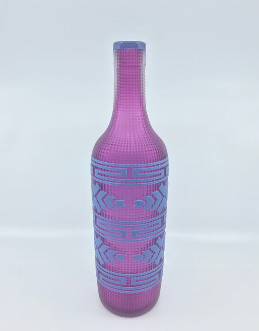 (C) Glass Sculpture - Singletary; "Bottle, Purple", 13" x 3"